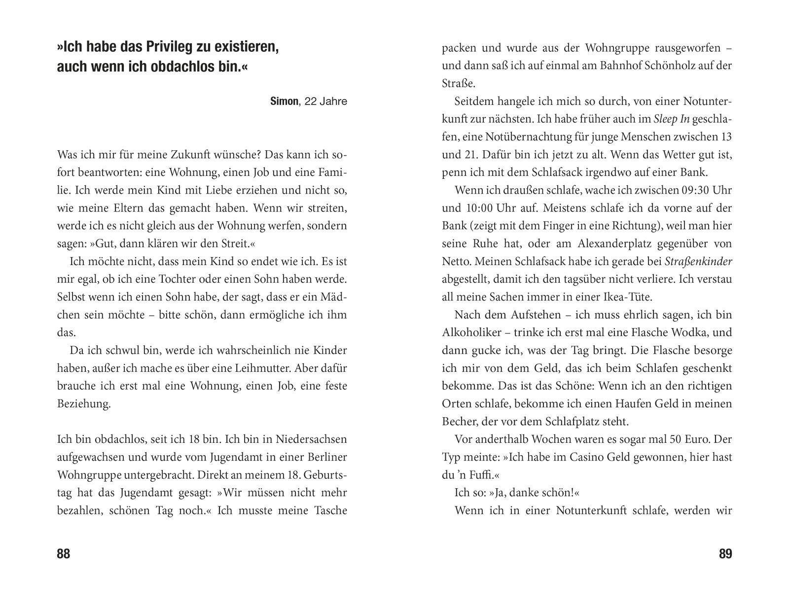 Beispielinhalt (Bild) Wie Treibholz auf Asphalt - Junge Menschen erzählen von ihrem Leben auf der Straße