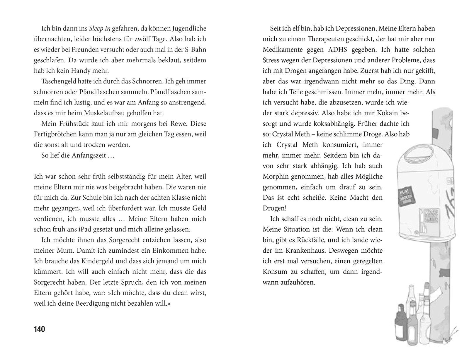 Beispielinhalt (Bild) Wie Treibholz auf Asphalt - Junge Menschen erzählen von ihrem Leben auf der Straße