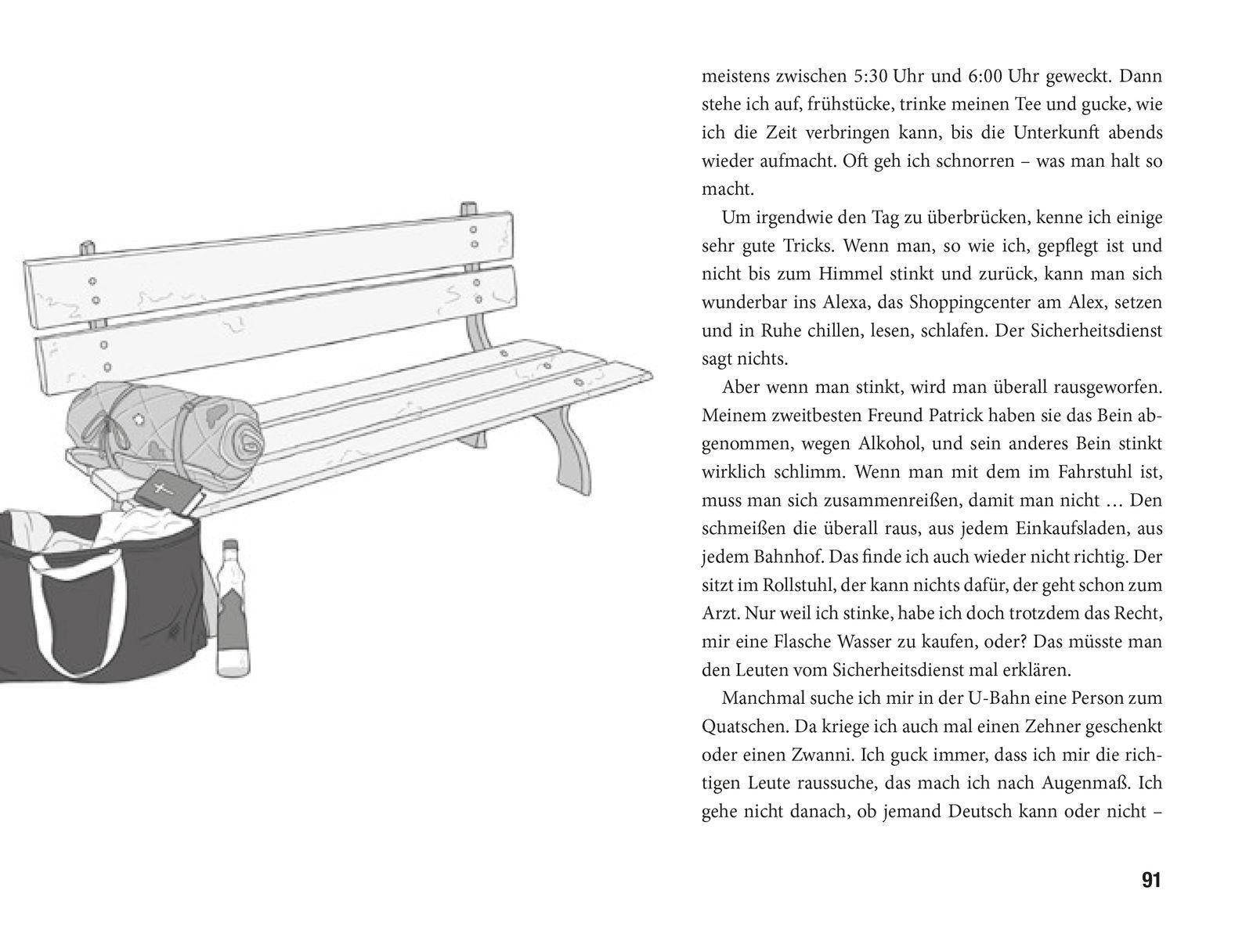 Beispielinhalt (Bild) Wie Treibholz auf Asphalt - Junge Menschen erzählen von ihrem Leben auf der Straße