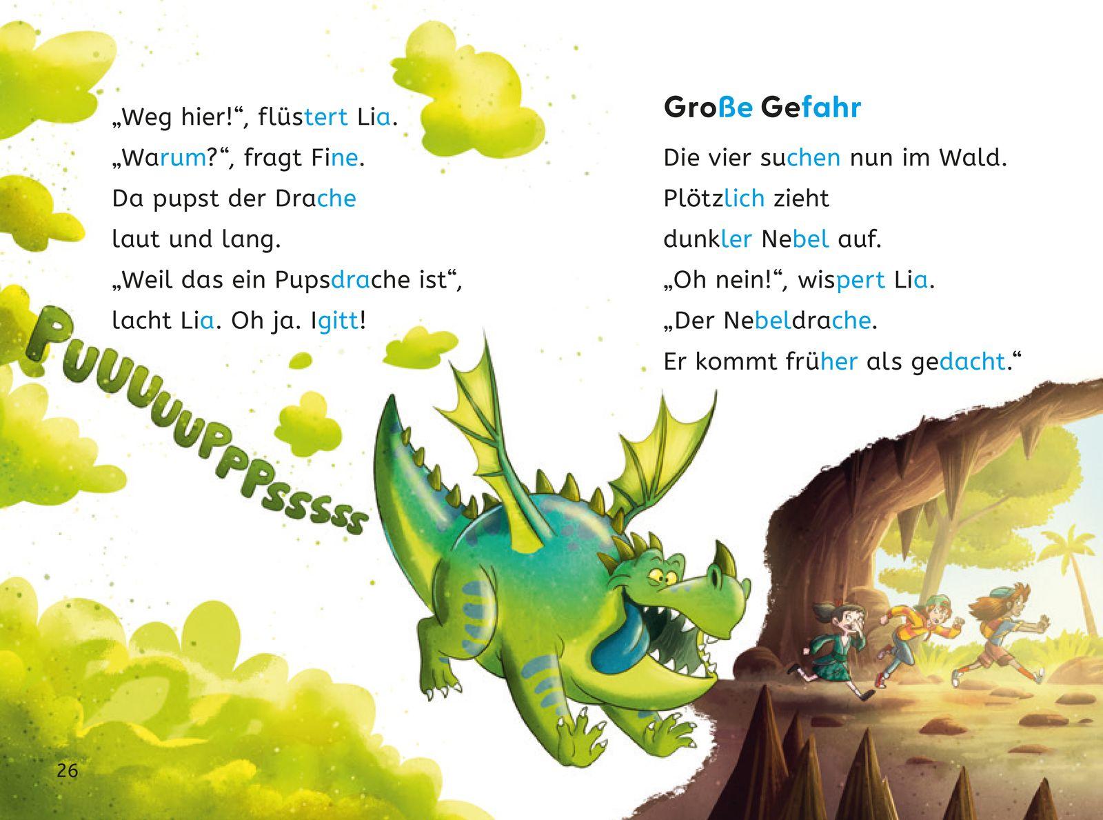 Beispielinhalt (Bild) Leseprofis - Silbe-für-Silbe: Das Geheimnis der Dracheninsel, 1. Klasse