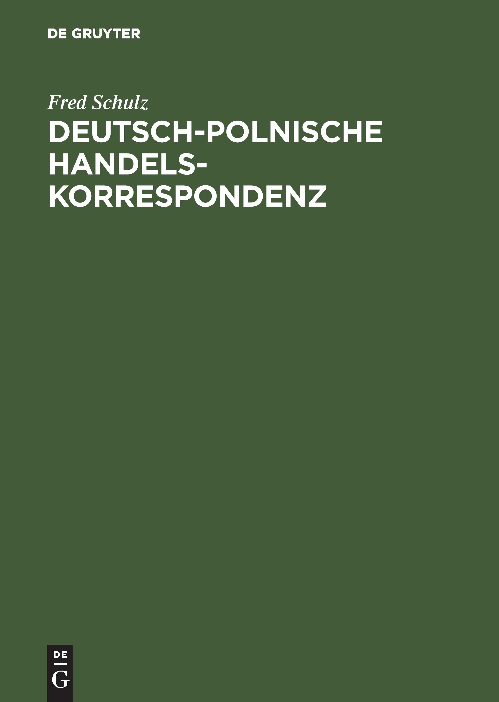 Vorderes Coverbild Deutsch-polnische Handelskorrespondenz