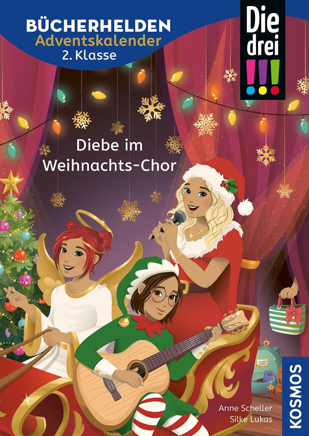 Vorderes Coverbild Die drei !!!, Bücherhelden 2. Klasse, Adventskalender, Diebe im Weihnachts-Chor