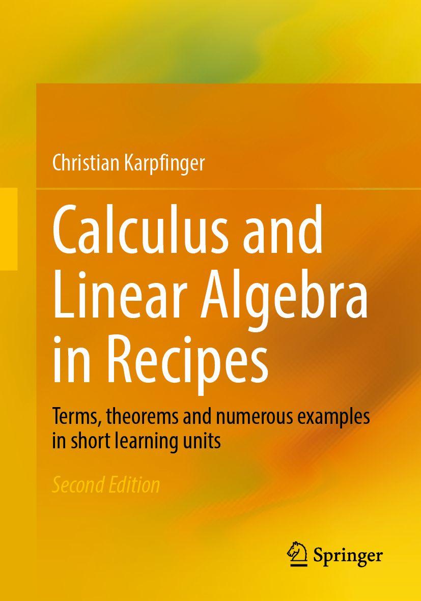 Vorderes Coverbild Calculus and Linear Algebra in Recipes