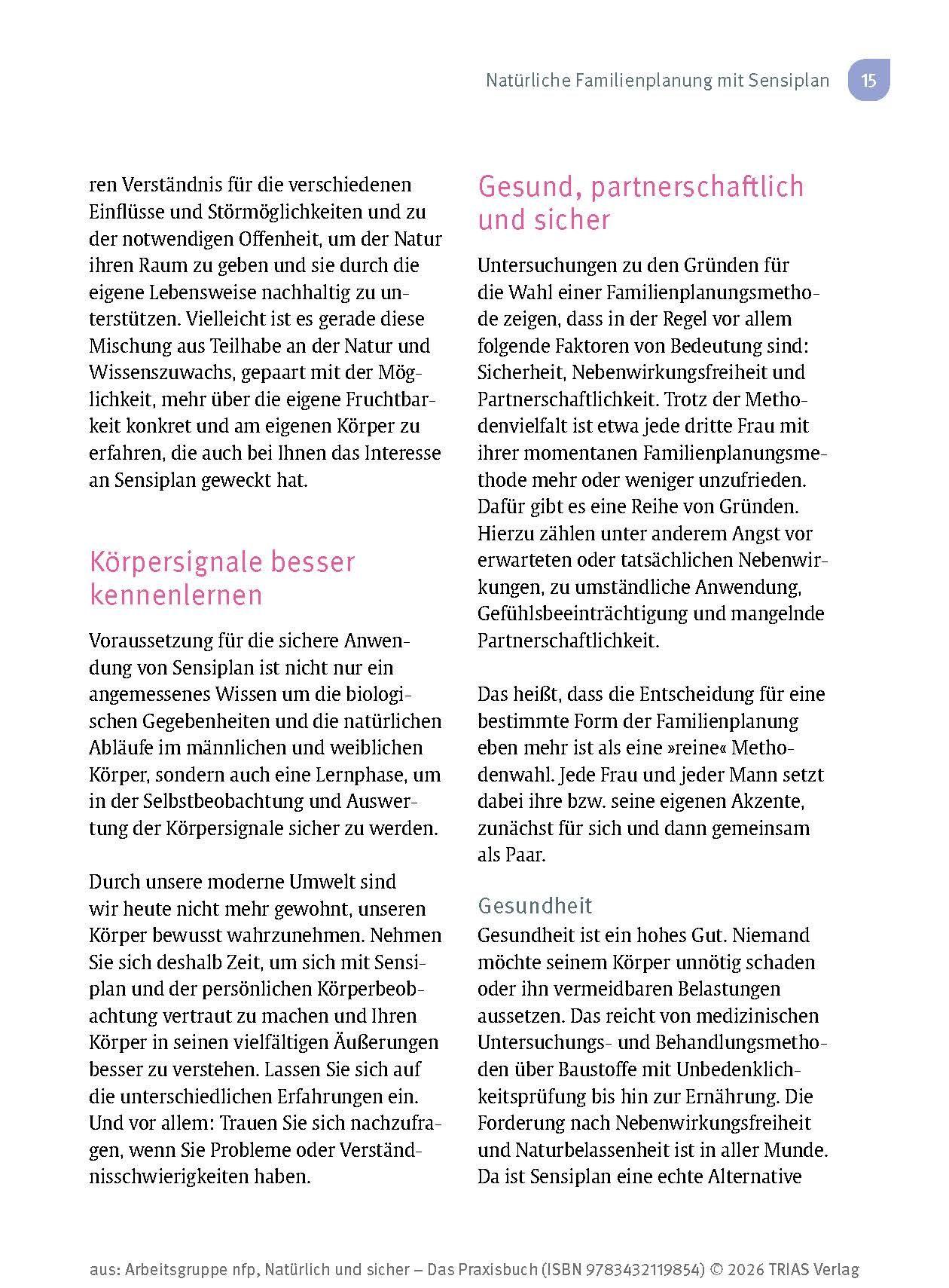 Beispielinhalt (Bild) Natürlich und sicher - Das Praxisbuch