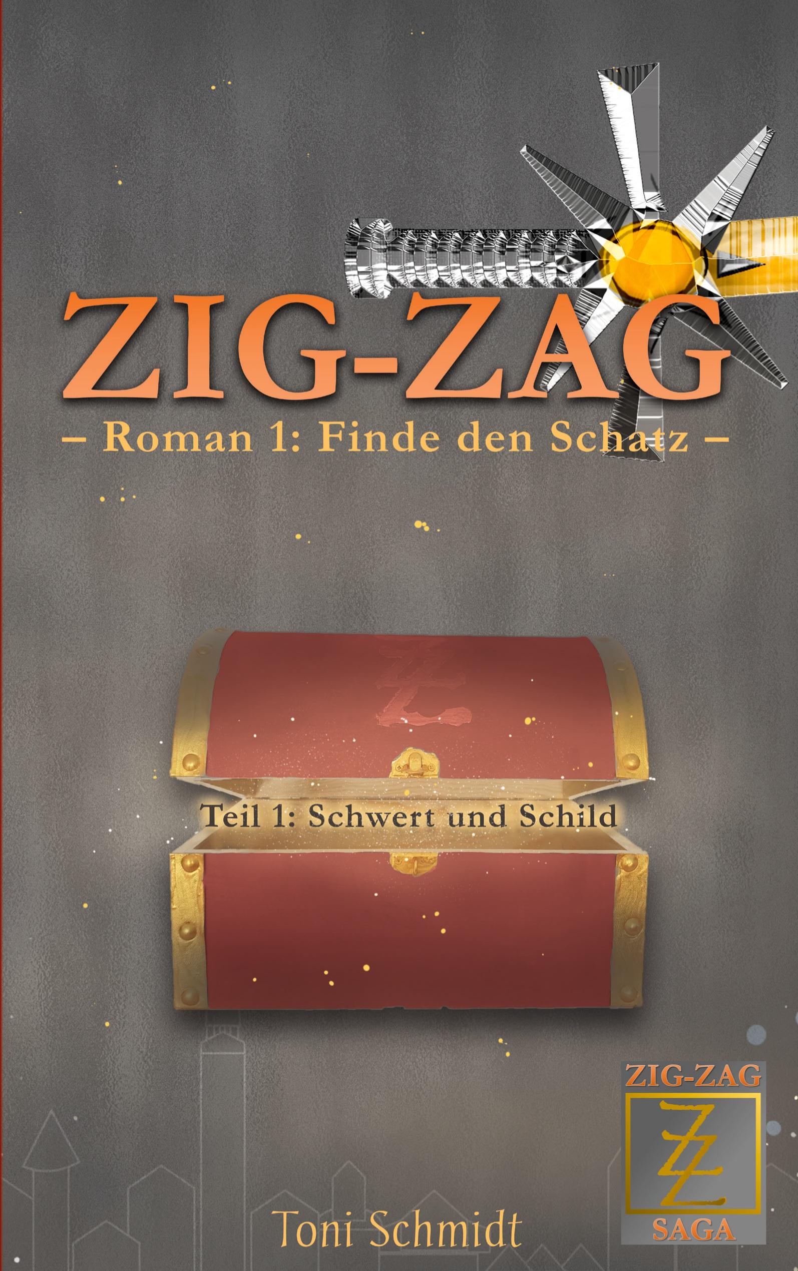 Vorderes Coverbild ZIG-ZAG Roman 1: Finde den Schatz - Teil 1 Schwert und Schild