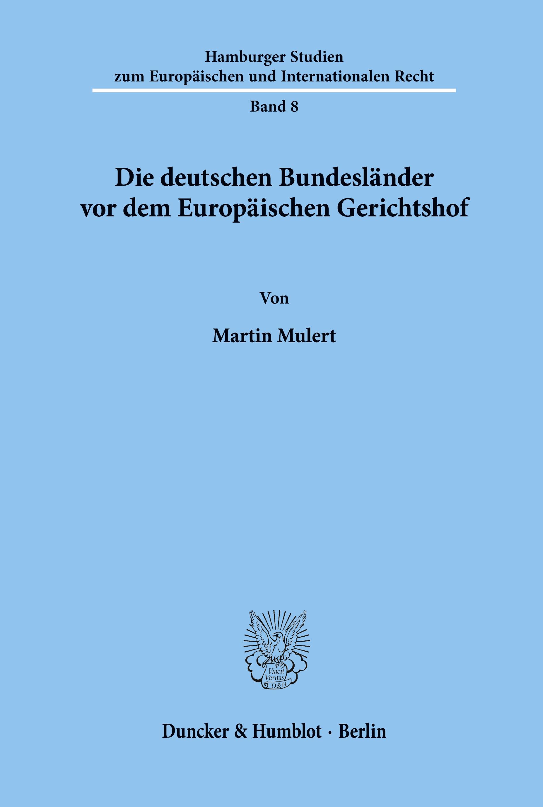 Vorderes Coverbild Die deutschen Bundesländer vor dem Europäischen Gerichtshof.