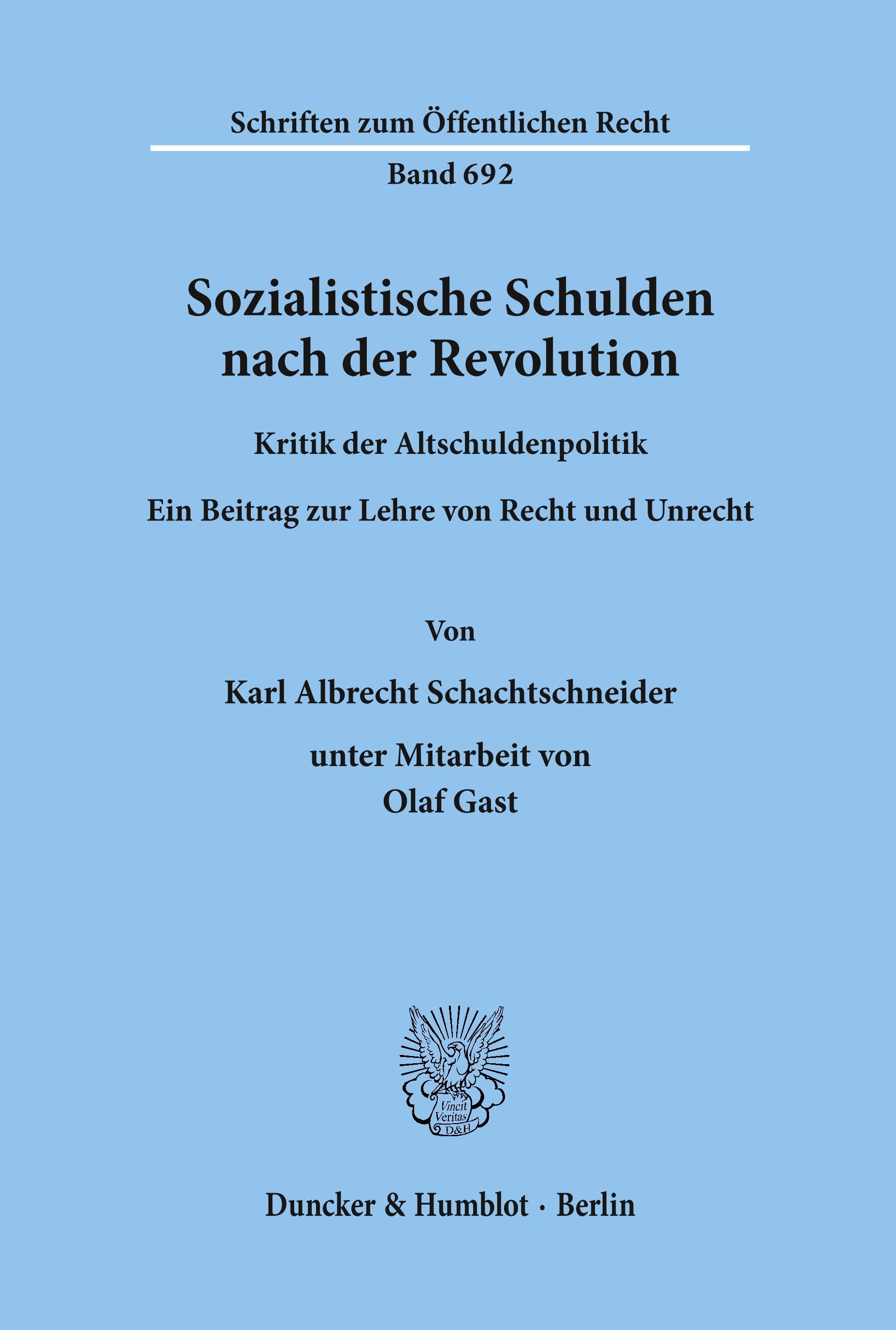 Vorderes Coverbild Sozialistische Schulden nach der Revolution.