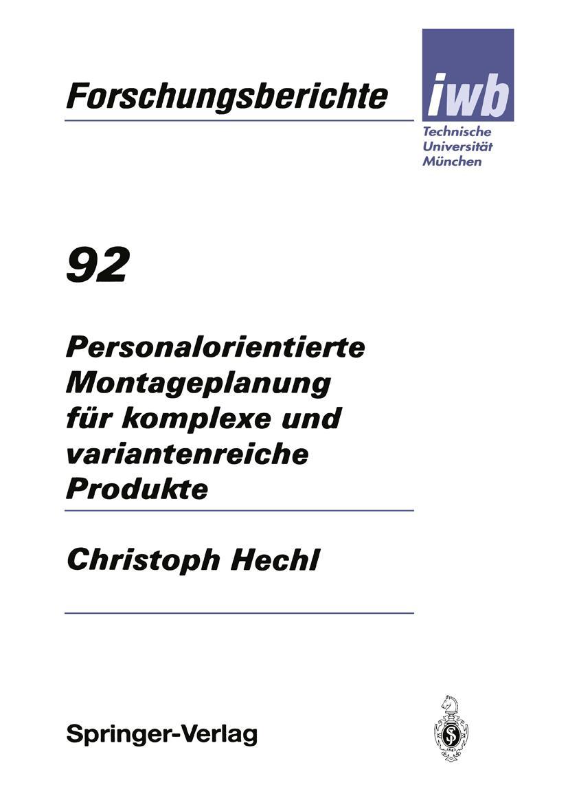 Vorderes Coverbild Personalorientierte Montageplanung für komplexe und variantenreiche Produkte