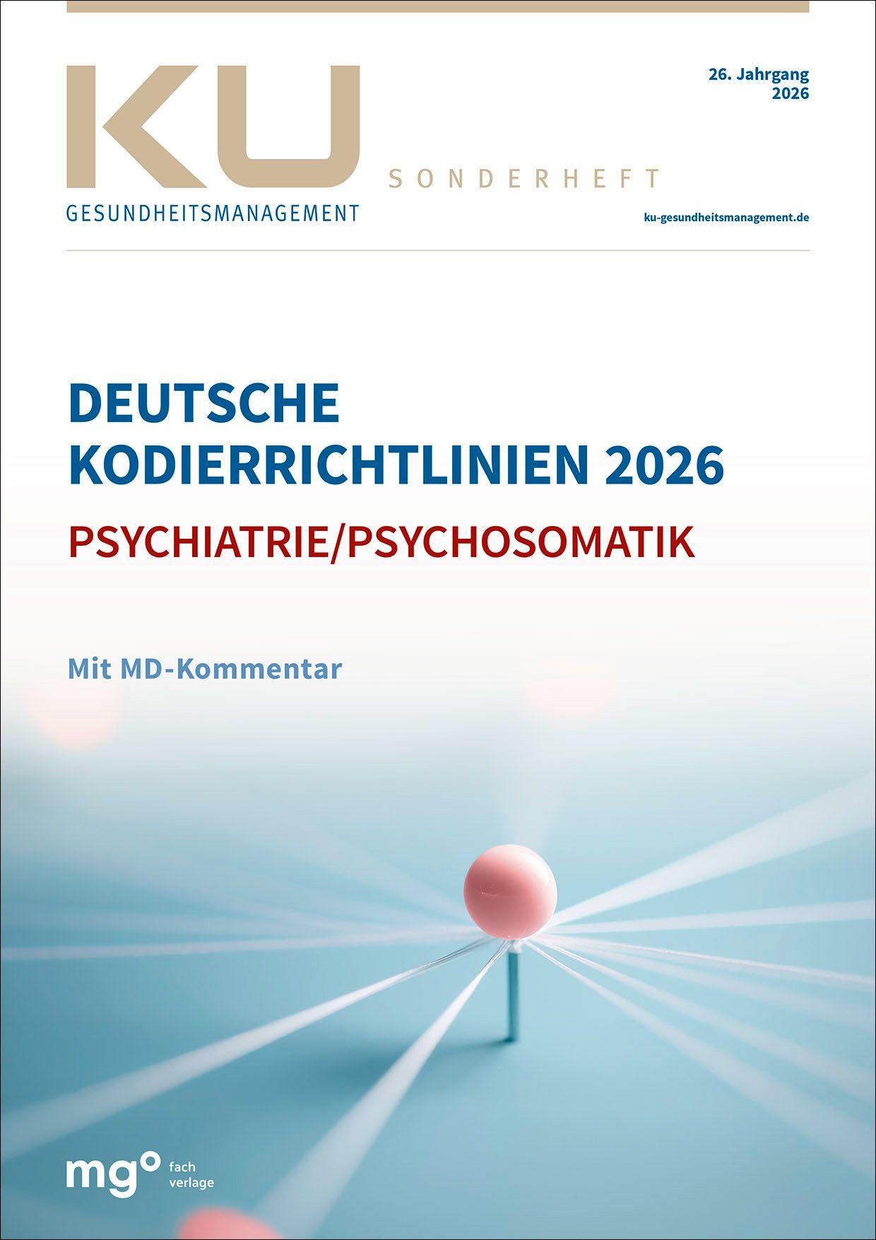 Vorderes Coverbild Deutsche Kodierrichtlinien für die Psychiatrie/Psychosomatik 2026 mit MD-Kommentar
