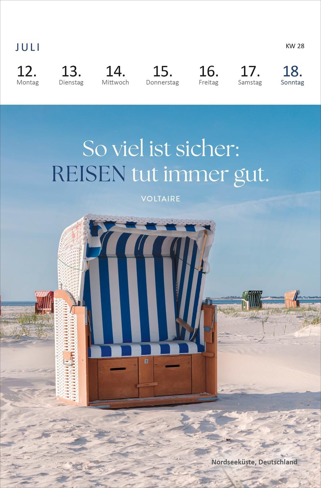 Beispielinhalt (Bild) Wochenkalender Träume dich um die Welt 2027