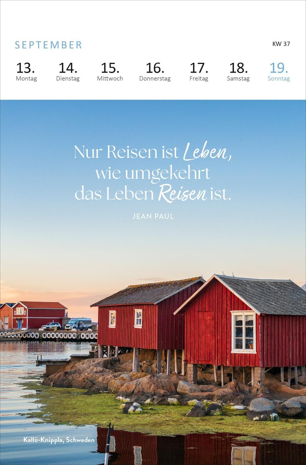 Beispielinhalt (Bild) Wochenkalender Träume dich um die Welt 2027