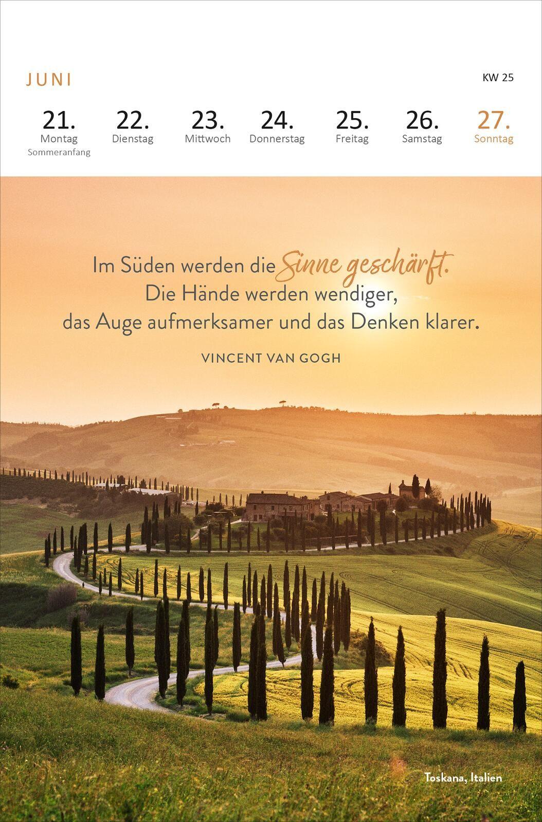 Beispielinhalt (Bild) Wochenkalender Träume dich um die Welt 2027