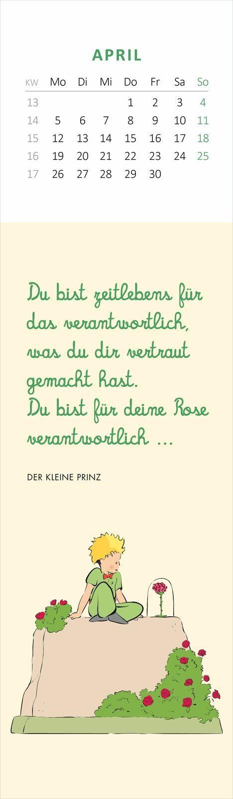 Beispielinhalt (Bild) Lesezeichenkalender Man sieht nur mit dem Herzen gut 2027