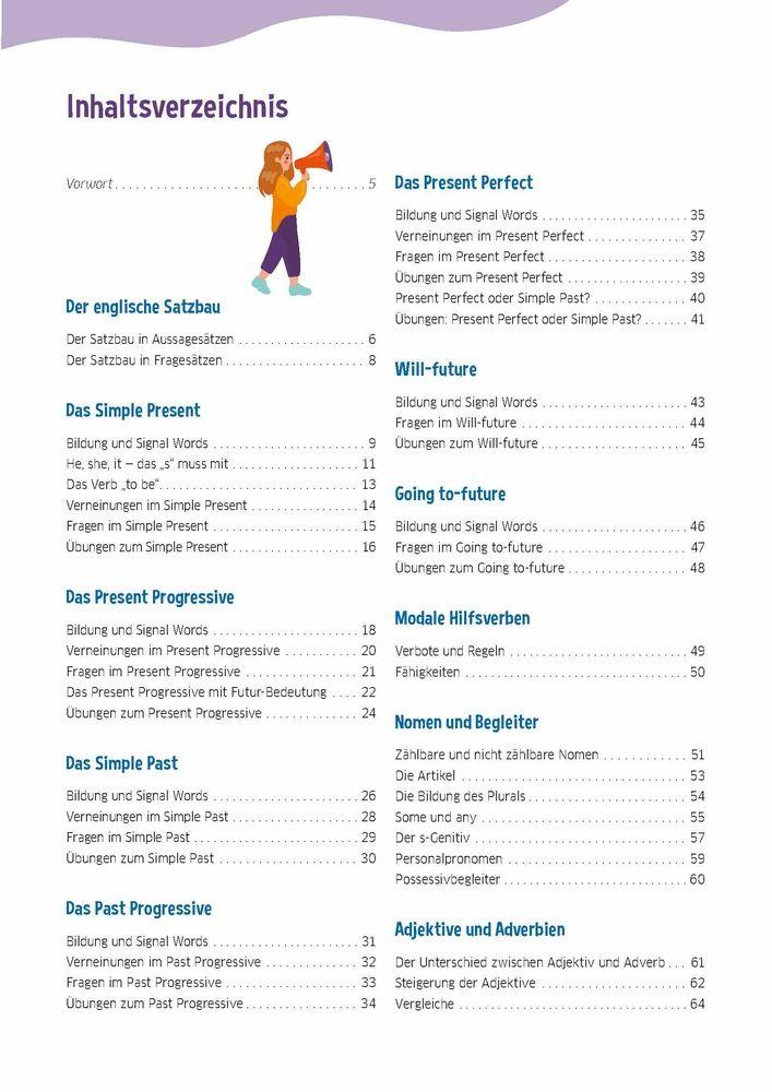 Beispielinhalt (Bild) English Grammar - step by step