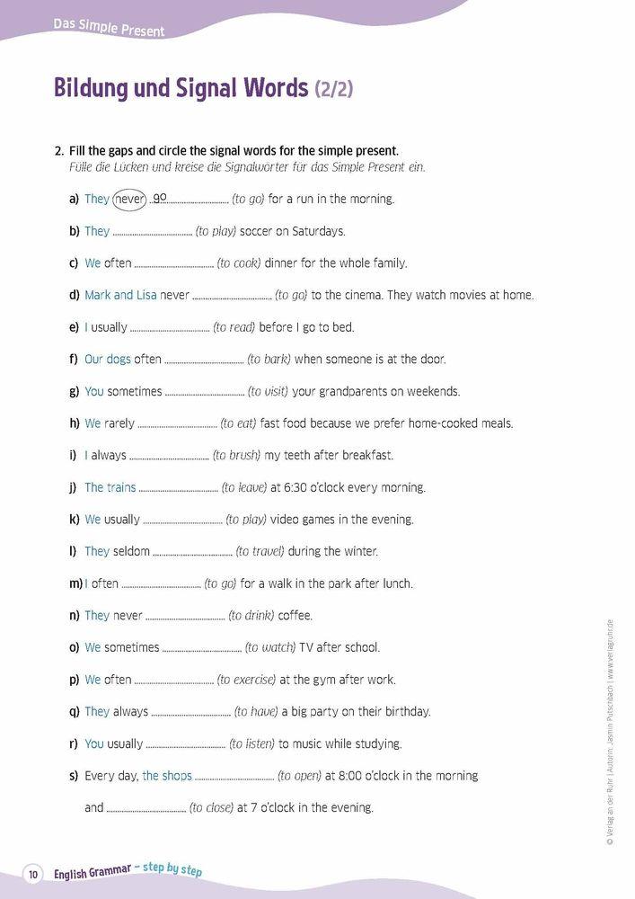 Beispielinhalt (Bild) English Grammar - step by step