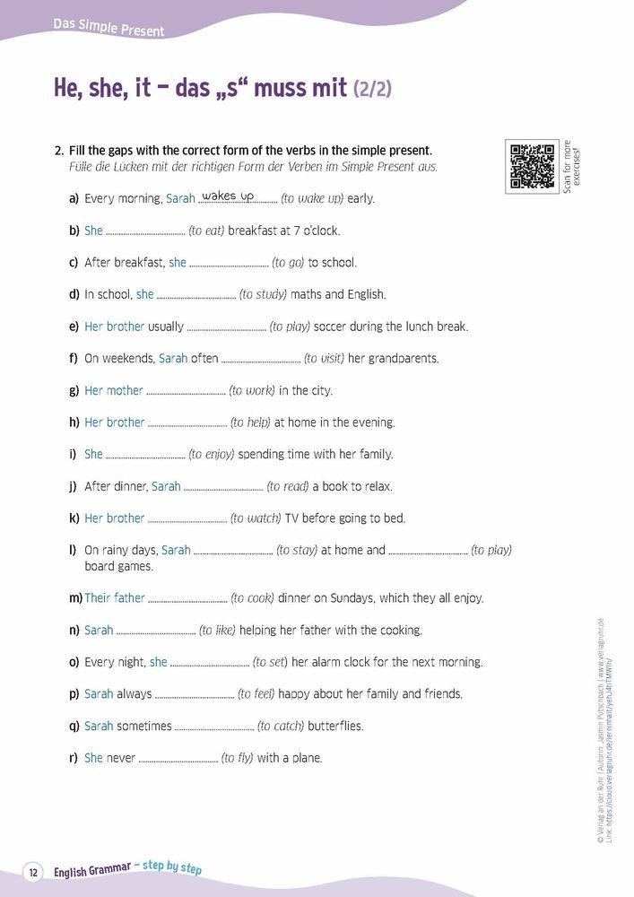 Beispielinhalt (Bild) English Grammar - step by step