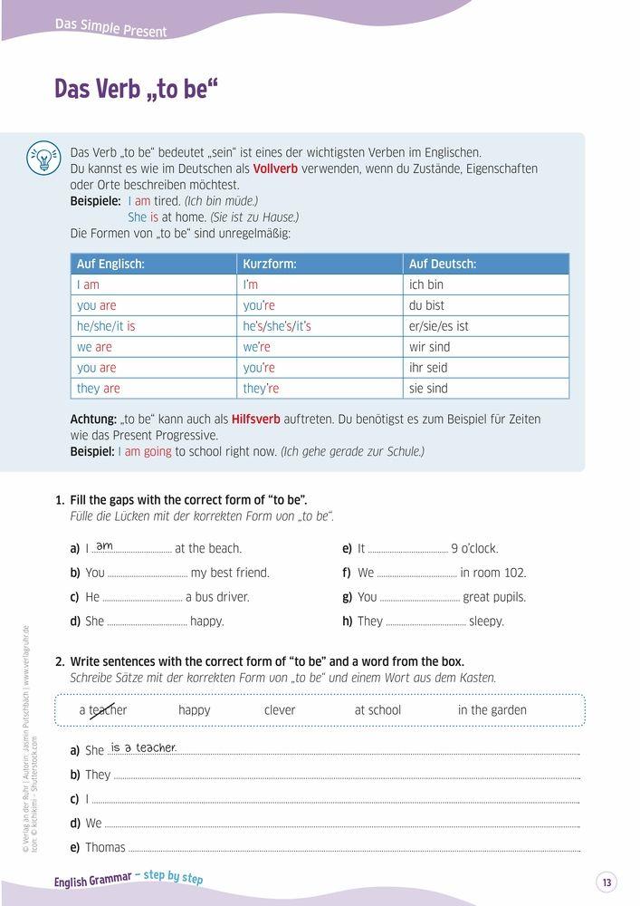 Beispielinhalt (Bild) English Grammar - step by step