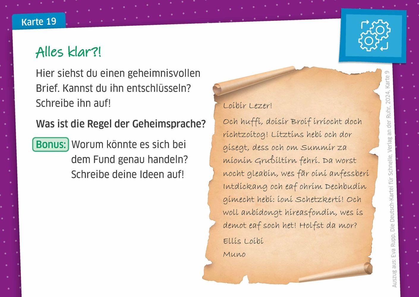 Beispielinhalt (Bild) Die Kartei für Schnelle