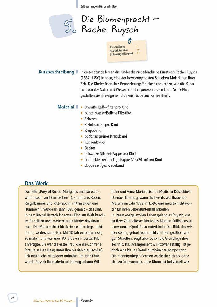 Beispielinhalt (Bild) 20 x Kunstwerke für 90 Minuten - Klasse 3/4