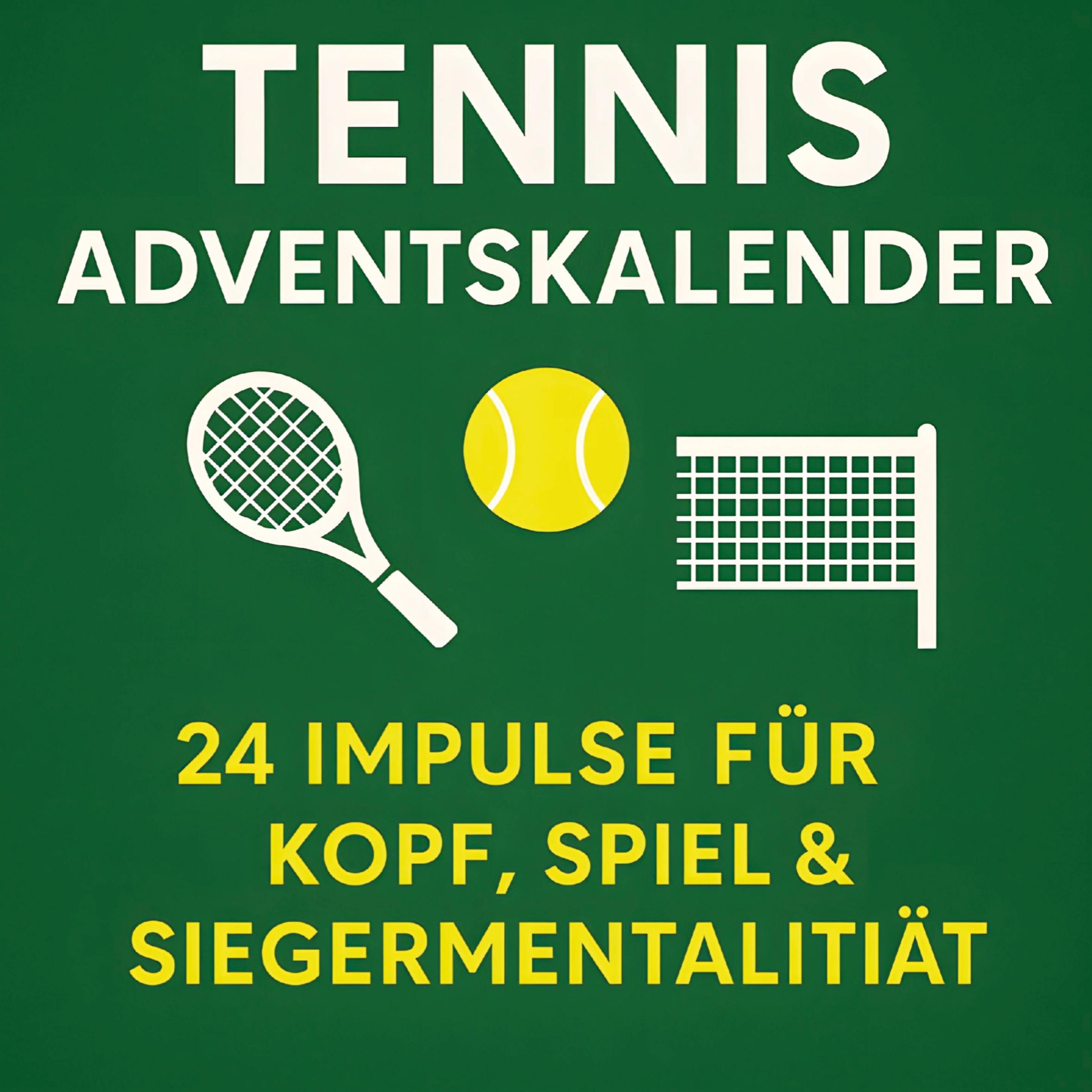 Vorderes Coverbild Tennis Adventskalender | 24 Impulse für Kopf, Spiel und Siegermentalität