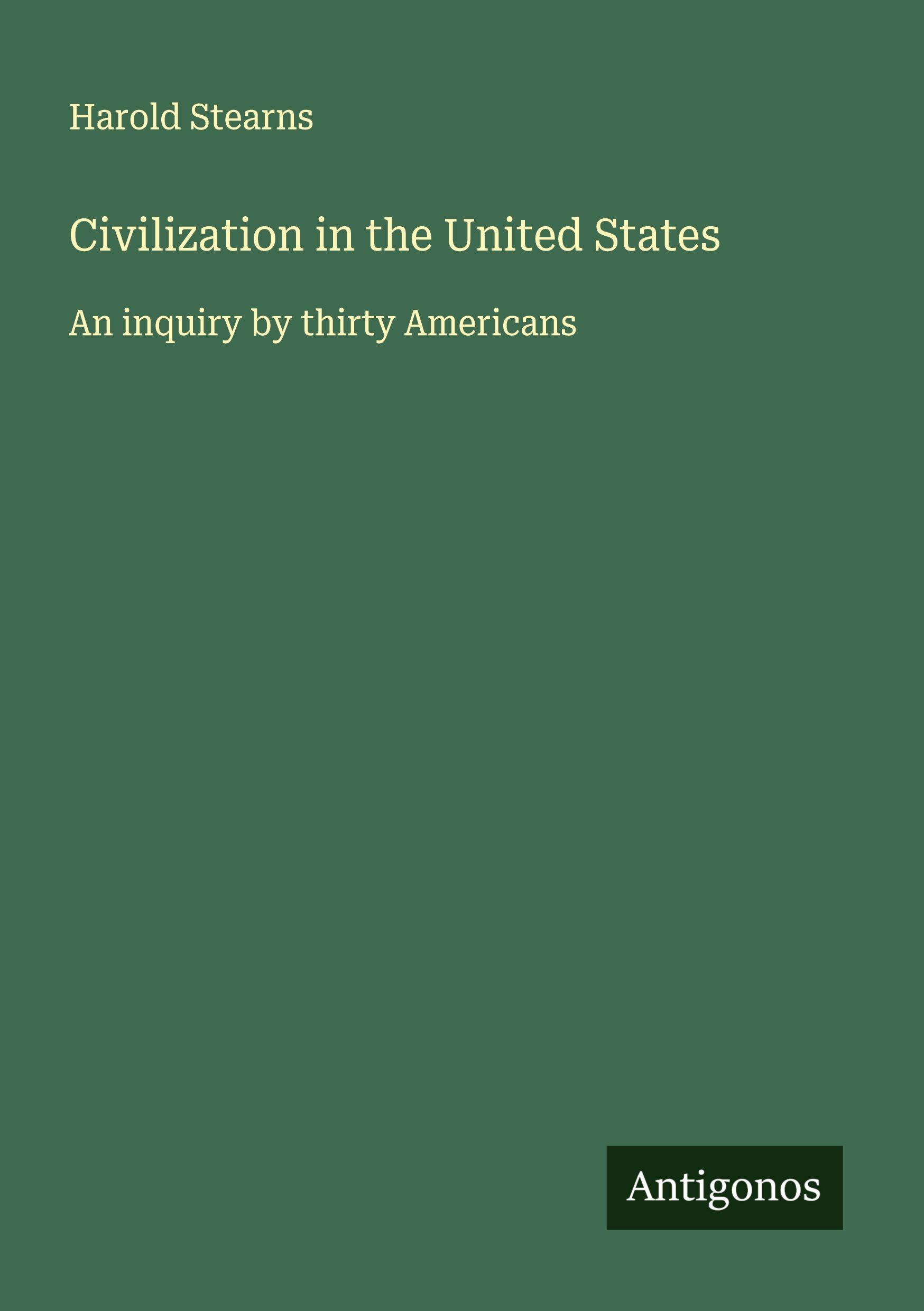 Vorderes Coverbild Civilization in the United States