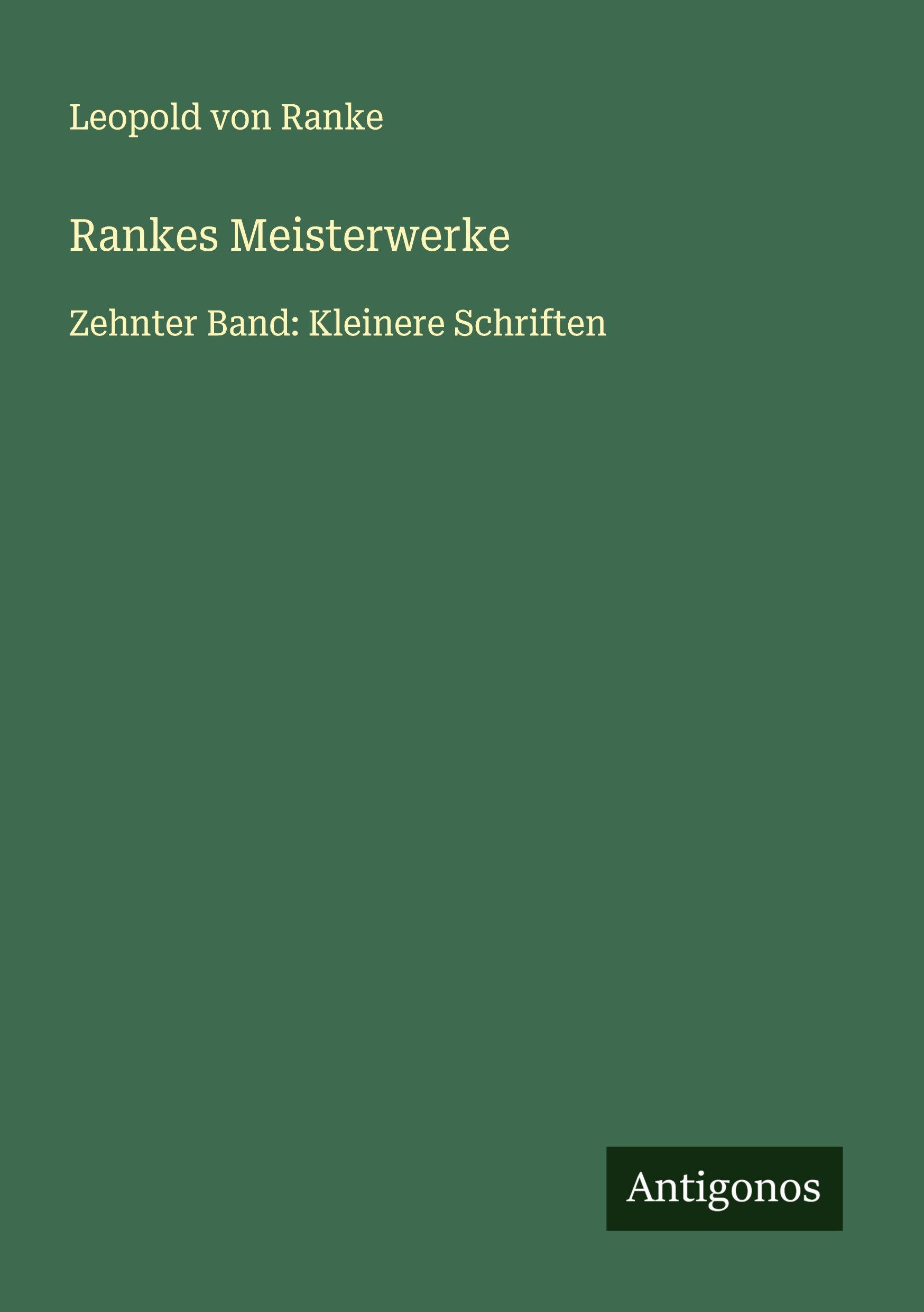 Vorderes Coverbild Rankes Meisterwerke