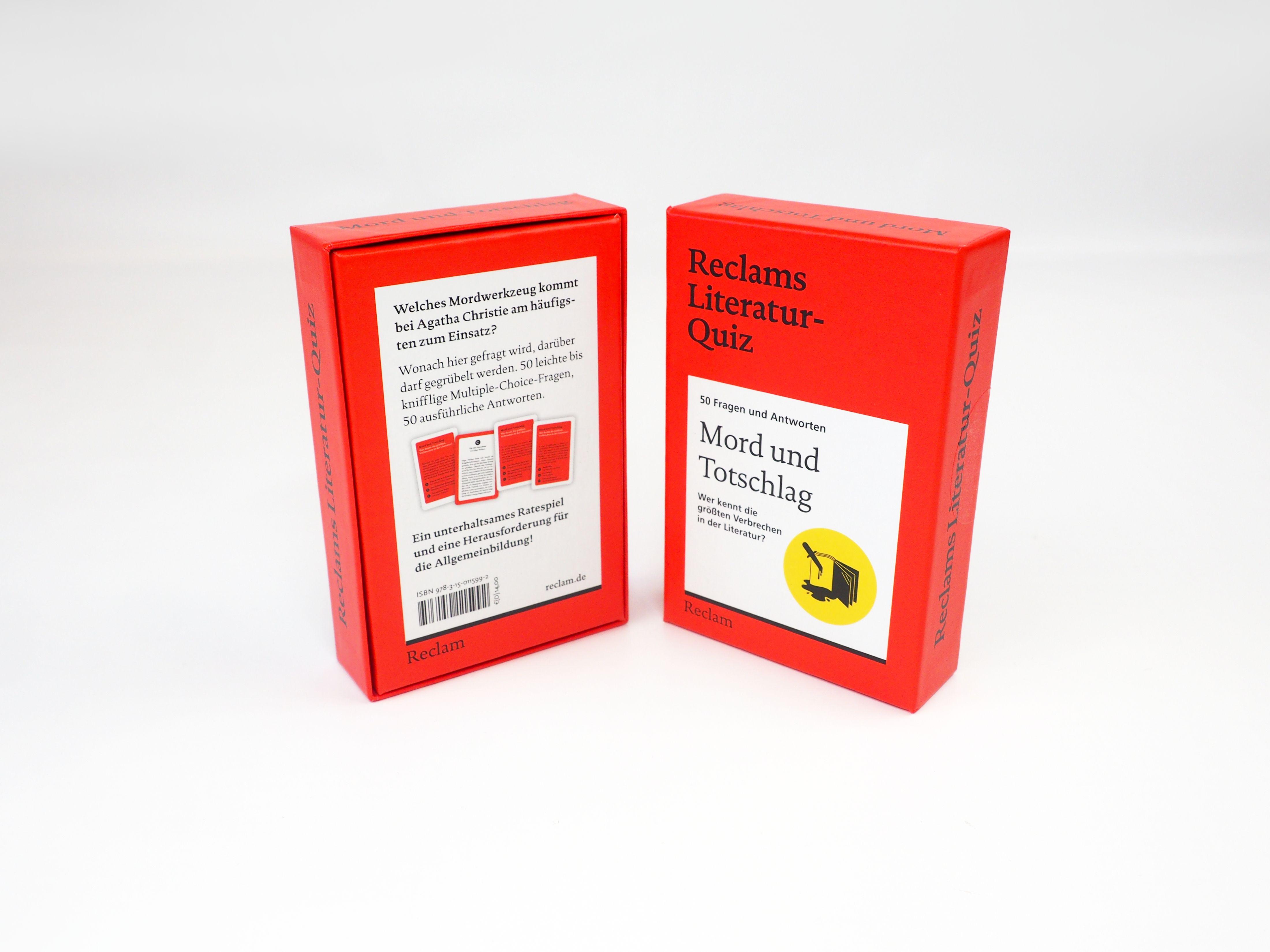 Beispielinhalt (Bild) Mord und Totschlag. Wer kennt die größten Verbrechen in der Literatur? 50 Fragen und Antworten für Büchermenschen