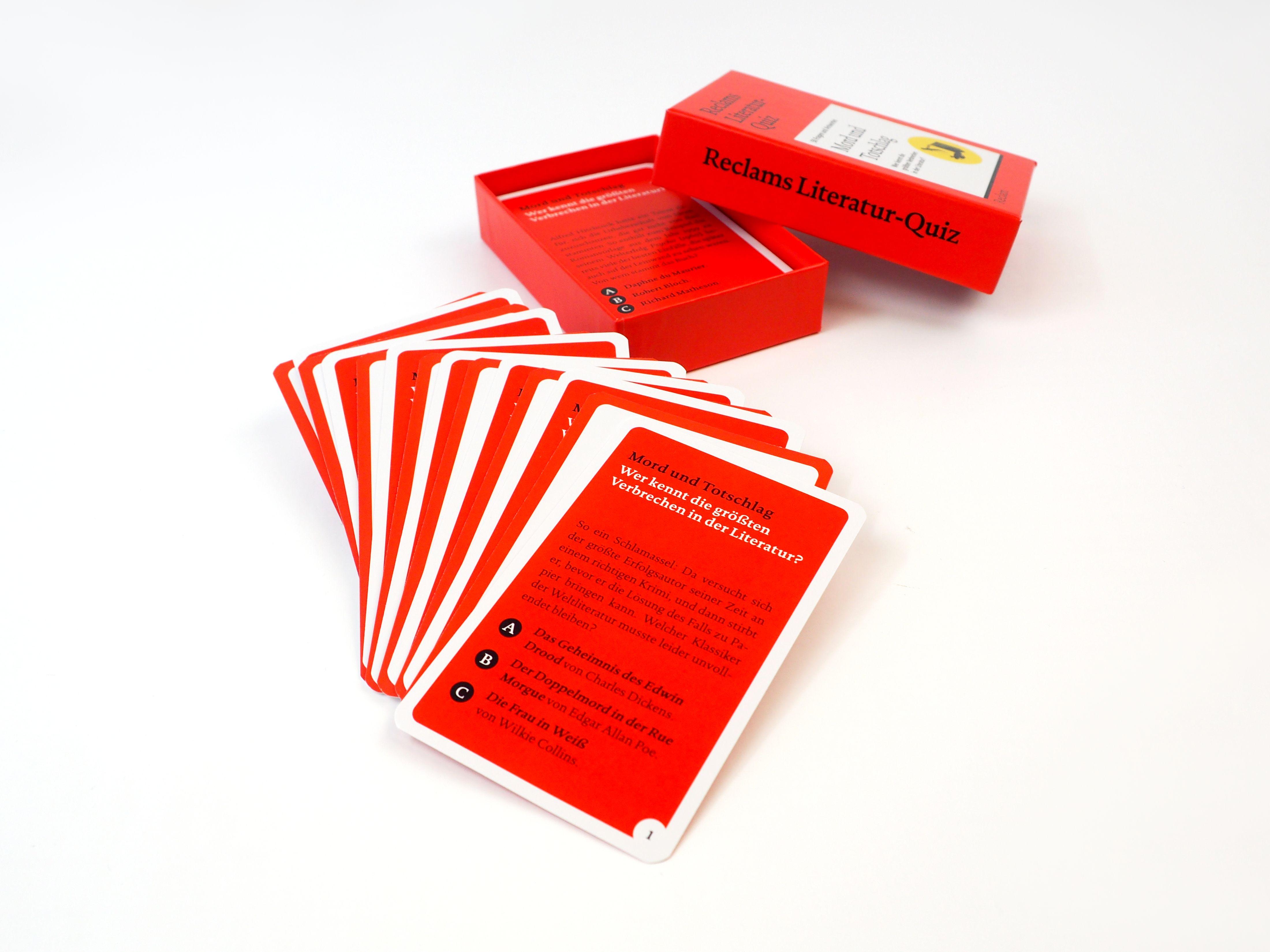 Beispielinhalt (Bild) Mord und Totschlag. Wer kennt die größten Verbrechen in der Literatur? 50 Fragen und Antworten für Büchermenschen