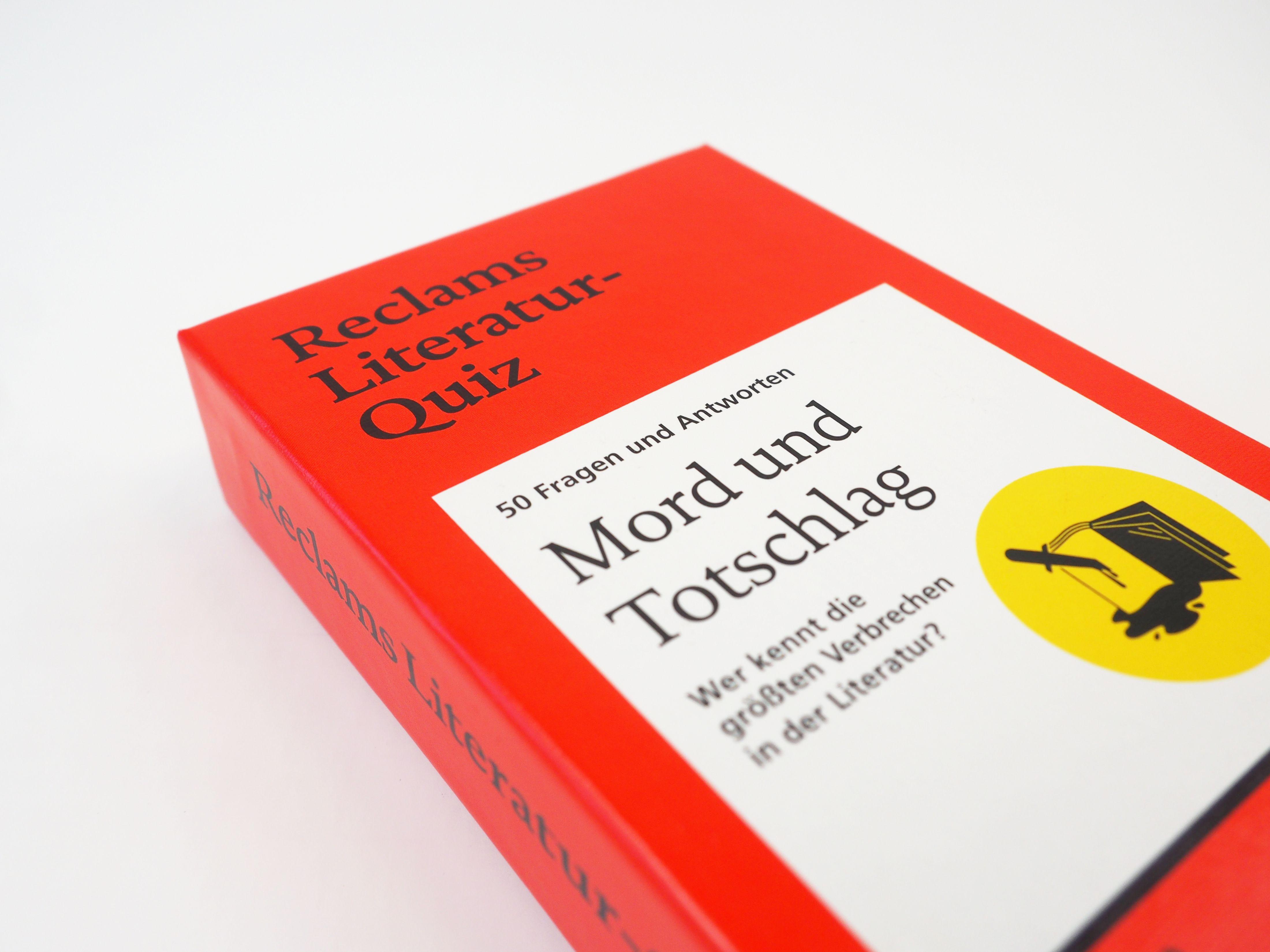 Beispielinhalt (Bild) Mord und Totschlag. Wer kennt die größten Verbrechen in der Literatur? 50 Fragen und Antworten für Büchermenschen