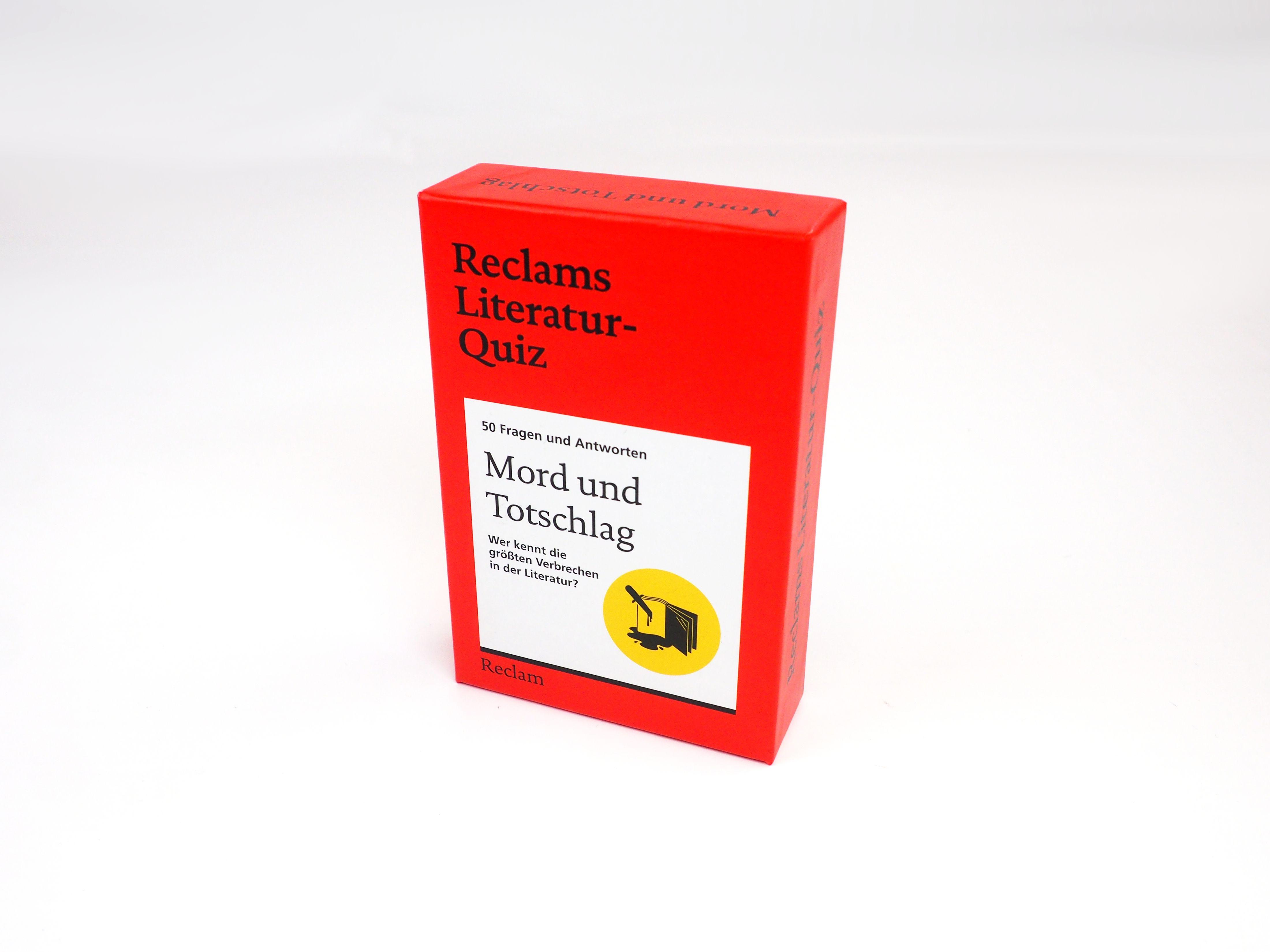 Beispielinhalt (Bild) Mord und Totschlag. Wer kennt die größten Verbrechen in der Literatur? 50 Fragen und Antworten für Büchermenschen