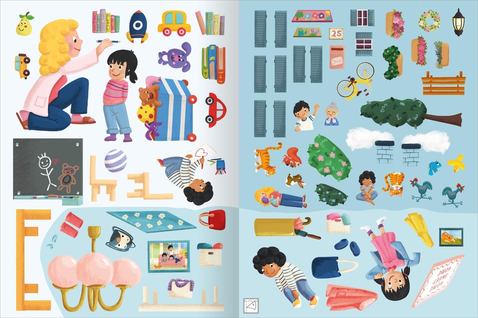 Beispielinhalt (Bild) Erstes Stickern - Stickerhaus