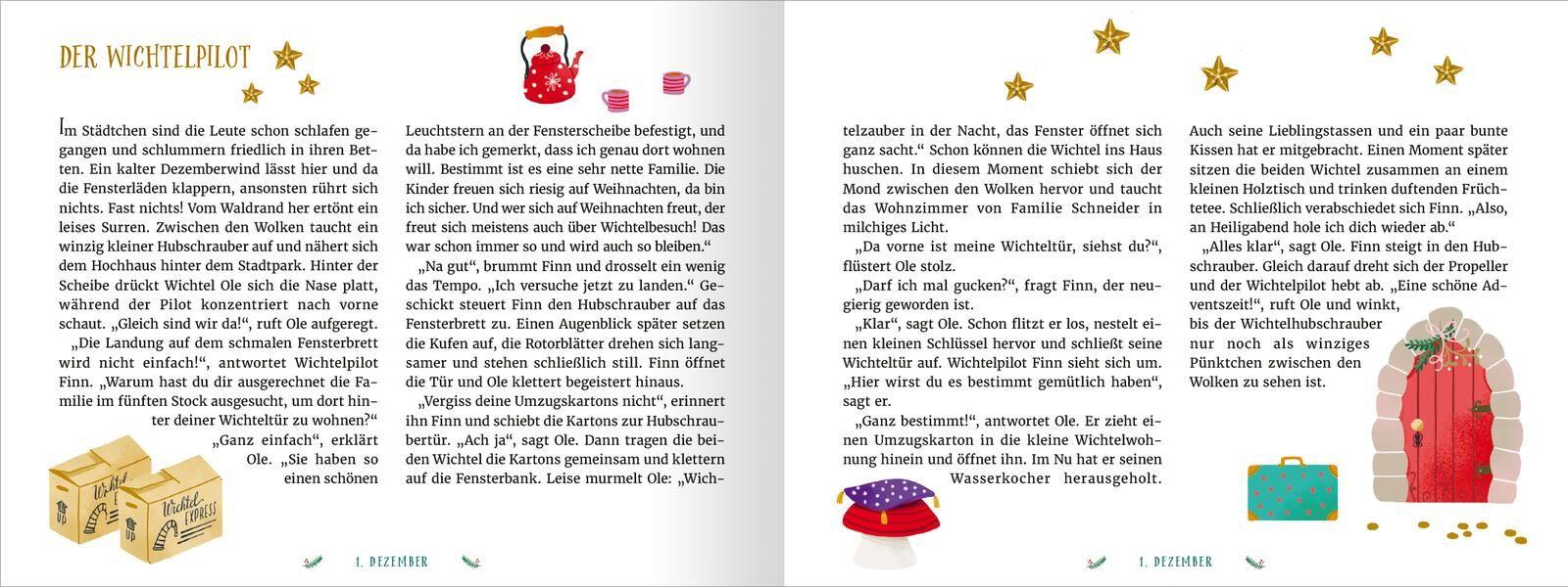 Beispielinhalt (Bild) Wichtel willkommen - 24 Vorlesegeschichten