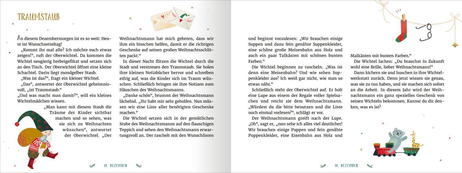 Beispielinhalt (Bild) Wichtel willkommen - 24 Vorlesegeschichten