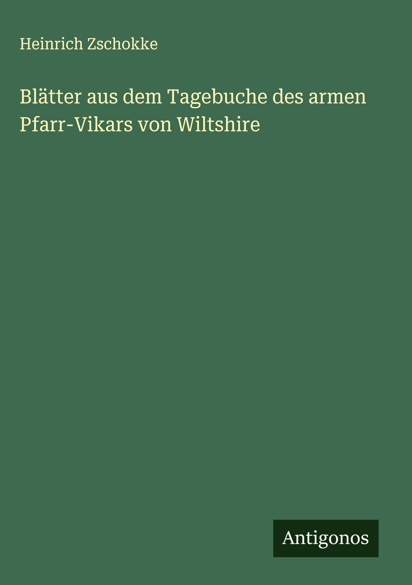 Vorderes Coverbild Blätter aus dem Tagebuche des armen Pfarr-Vikars von Wiltshire