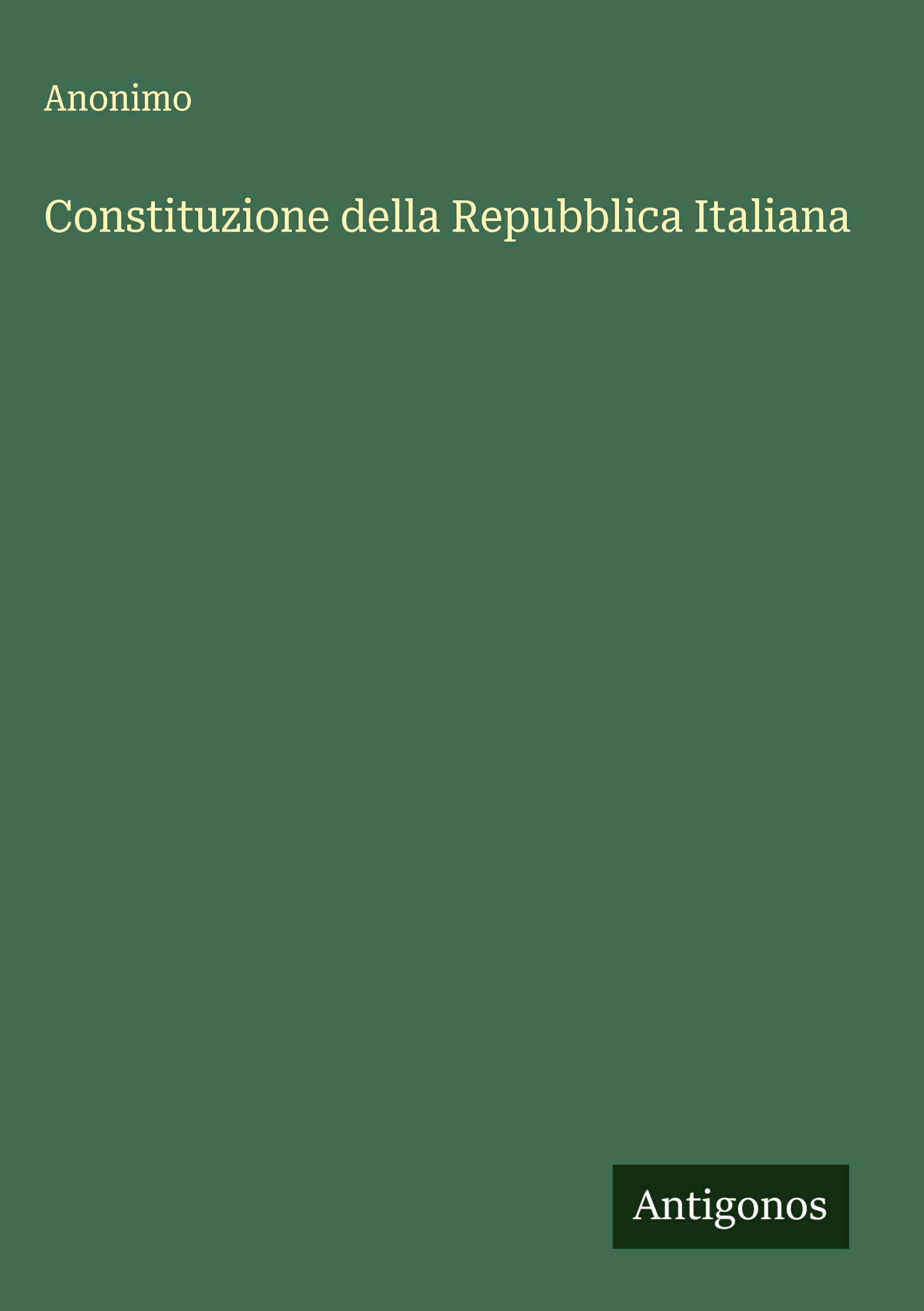 Vorderes Coverbild Constituzione della Repubblica Italiana