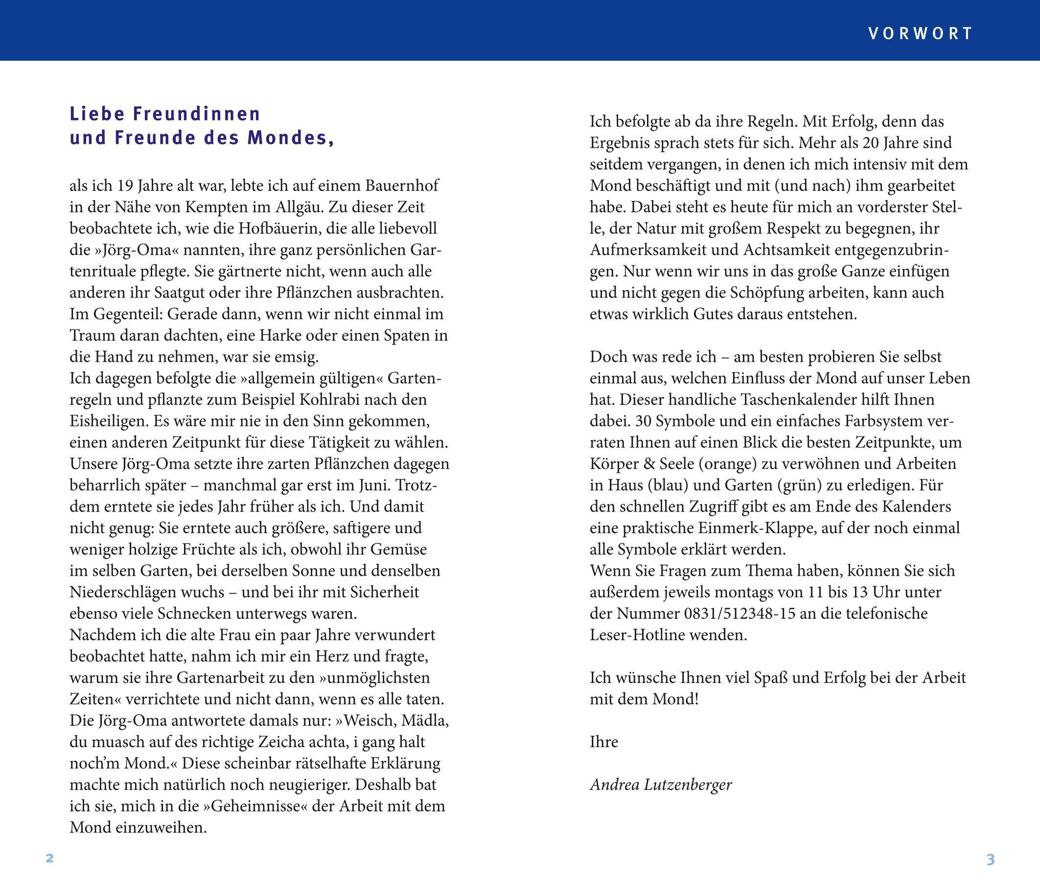 Beispielinhalt (Bild) Mondkalender 2027