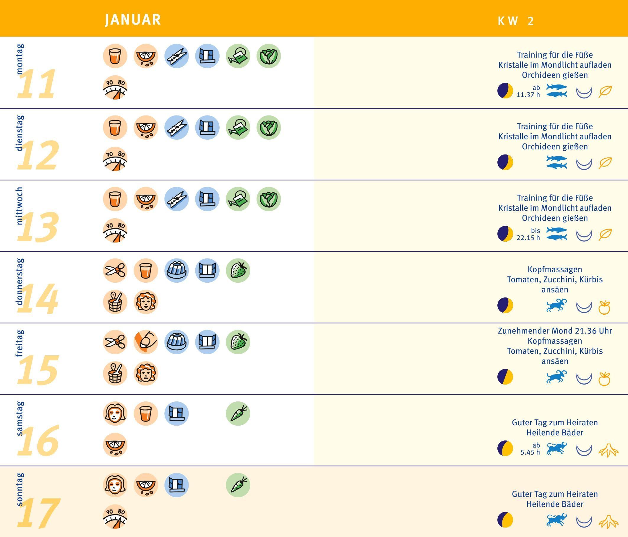 Beispielinhalt (Bild) Mondkalender 2027