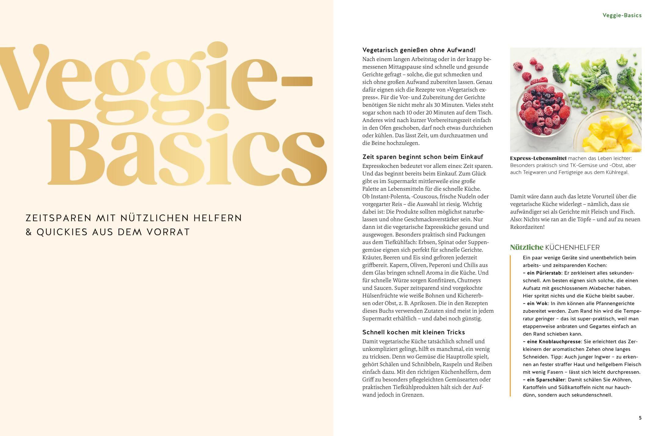 Beispielinhalt (Bild) Vegetarisch express