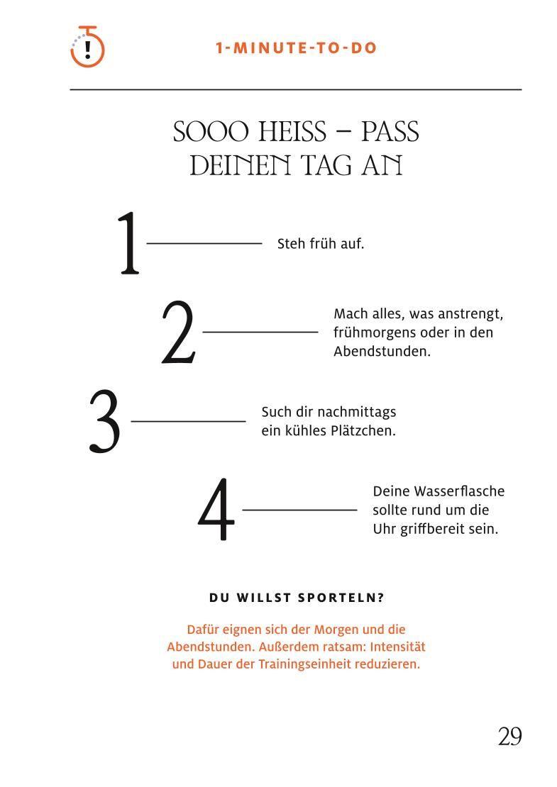 Beispielinhalt (Bild) 1-Minuten-Strategie Hitze