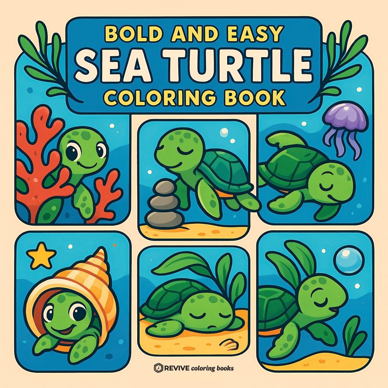Vorderes Coverbild Bold & Easy Sea Turtle Coloring Book