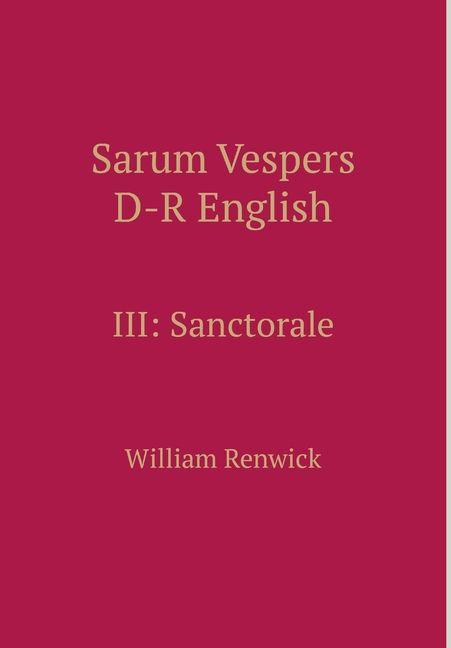 Vorderes Coverbild Sarum Vespers D-R English III