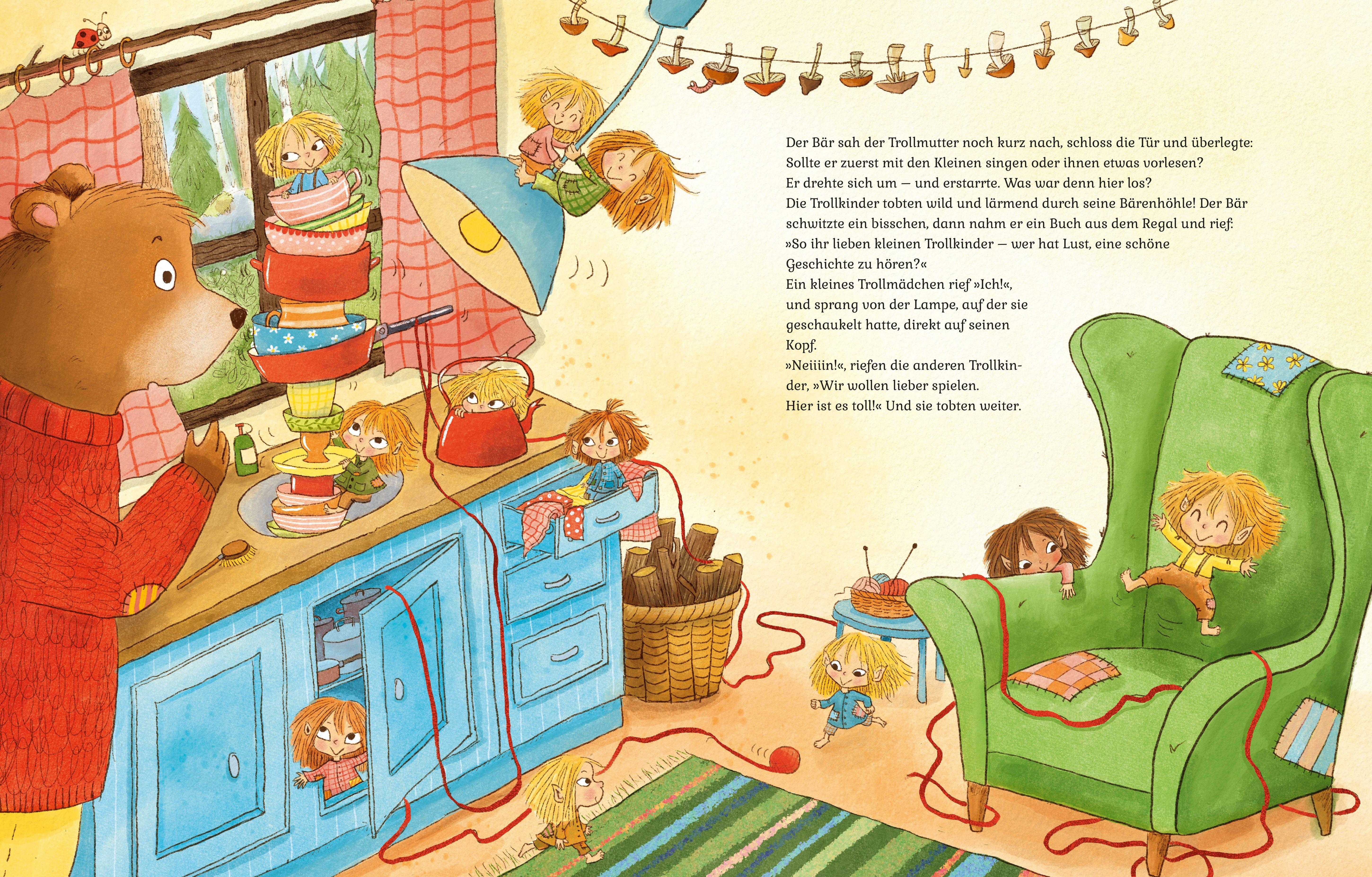 Beispielinhalt (Bild) Ein Trollkind in der Blaubeersuppe