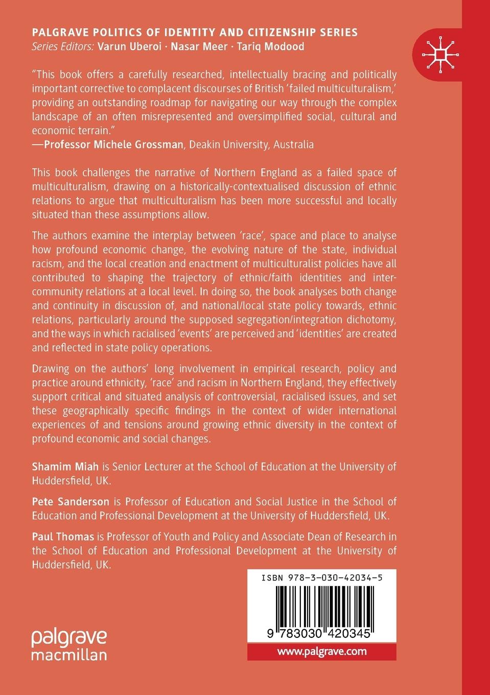 Rückseitencover 'Race,' Space and Multiculturalism in Northern England