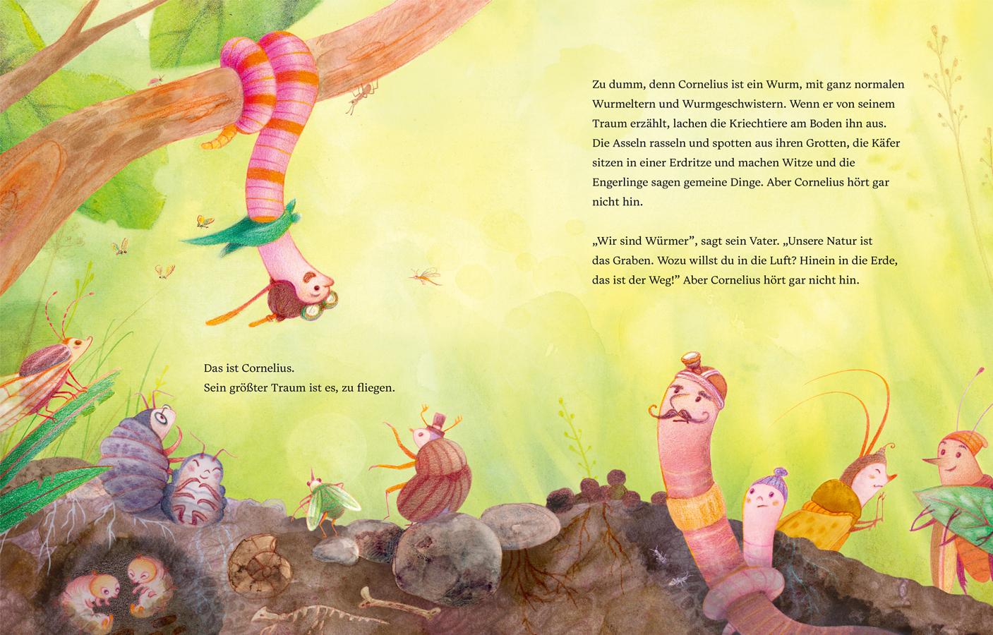 Beispielinhalt (Bild) Cornelius will fliegen