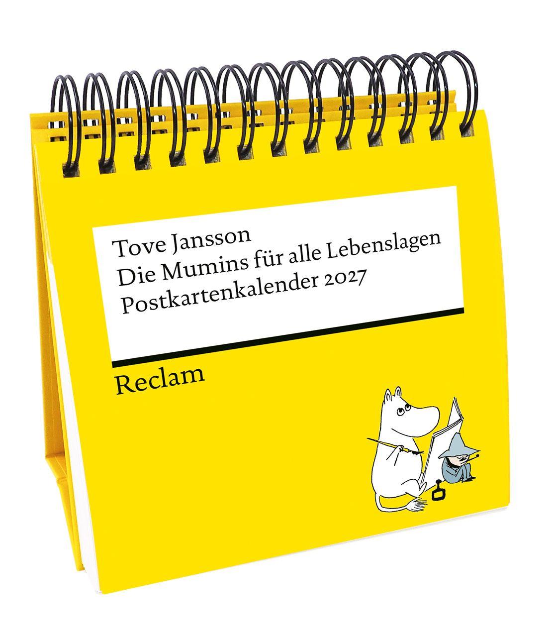 Vorderes Coverbild Die Mumins für alle Lebenslagen. Postkartenkalender 2027