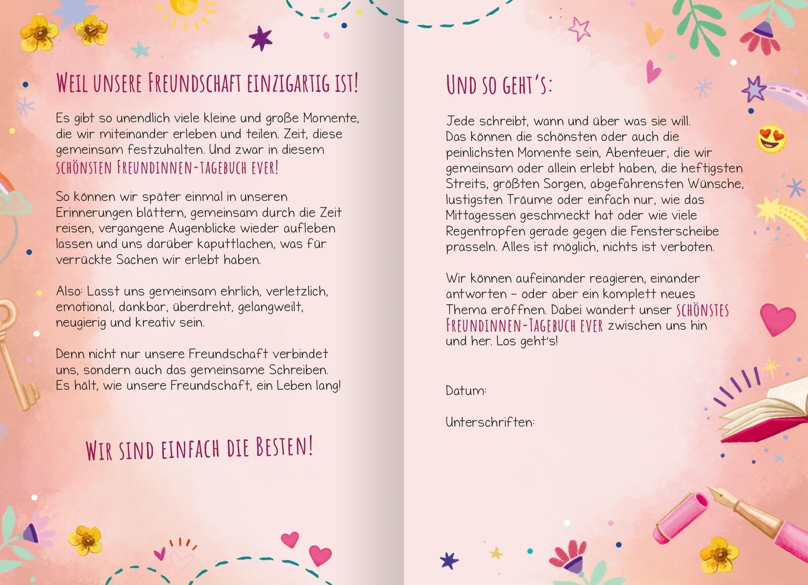 Beispielinhalt (Bild) Wir sind die Besten! Das schönste Freundinnen-Tagebuch ever (PS: Du bist die Beste!)