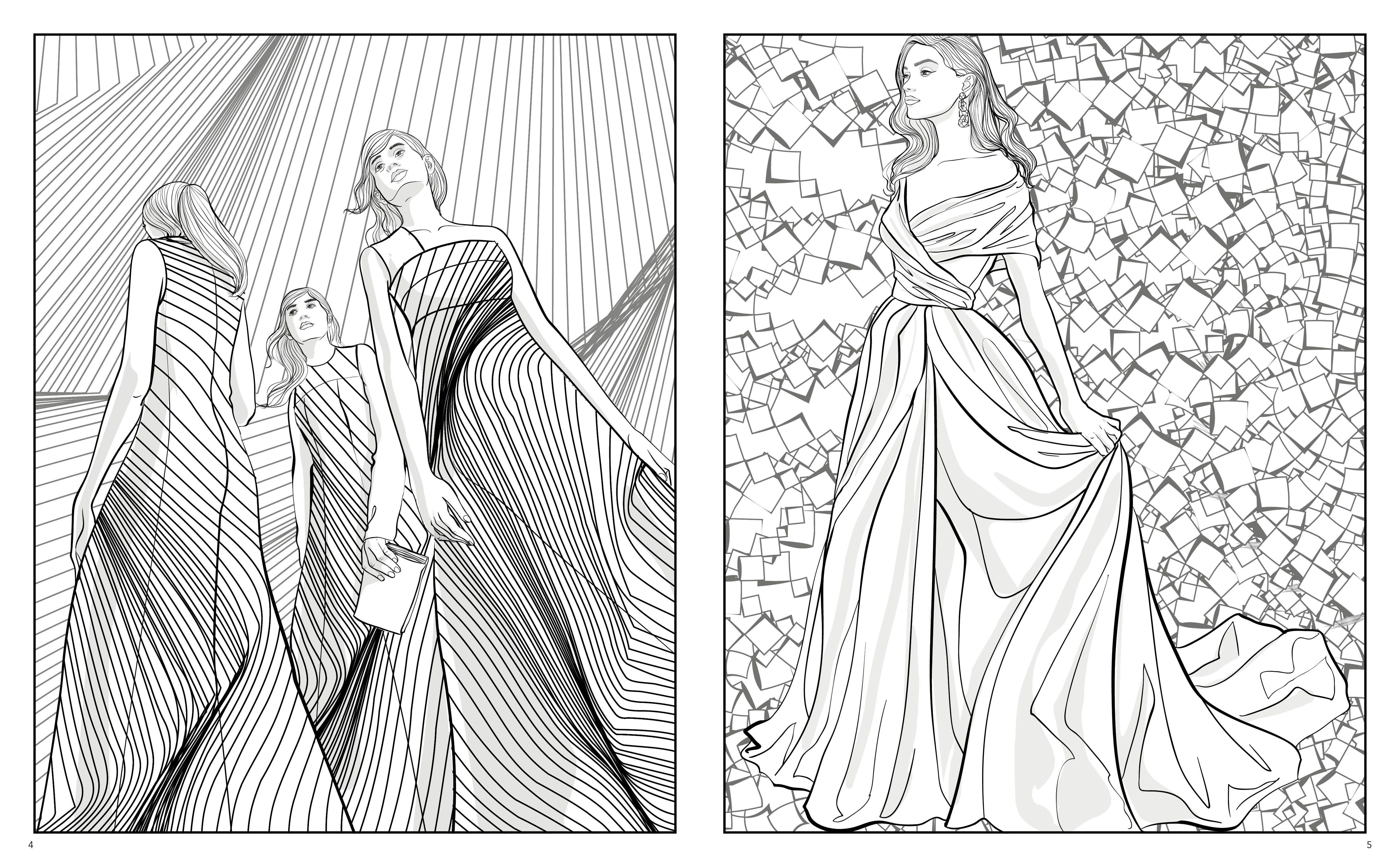 Beispielinhalt (Bild) Das Fashion Malbuch für Erwachsene