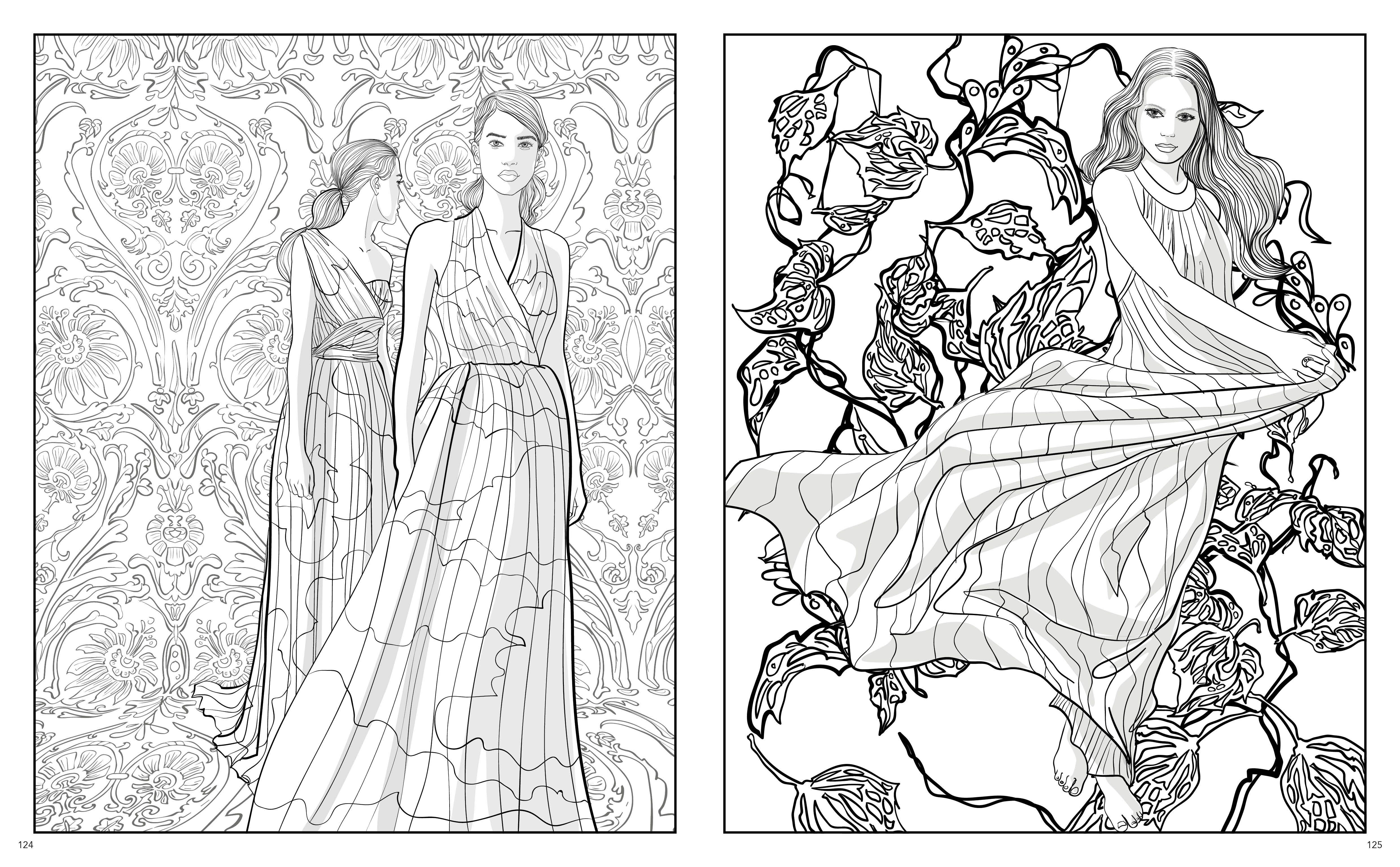 Beispielinhalt (Bild) Das Fashion Malbuch für Erwachsene