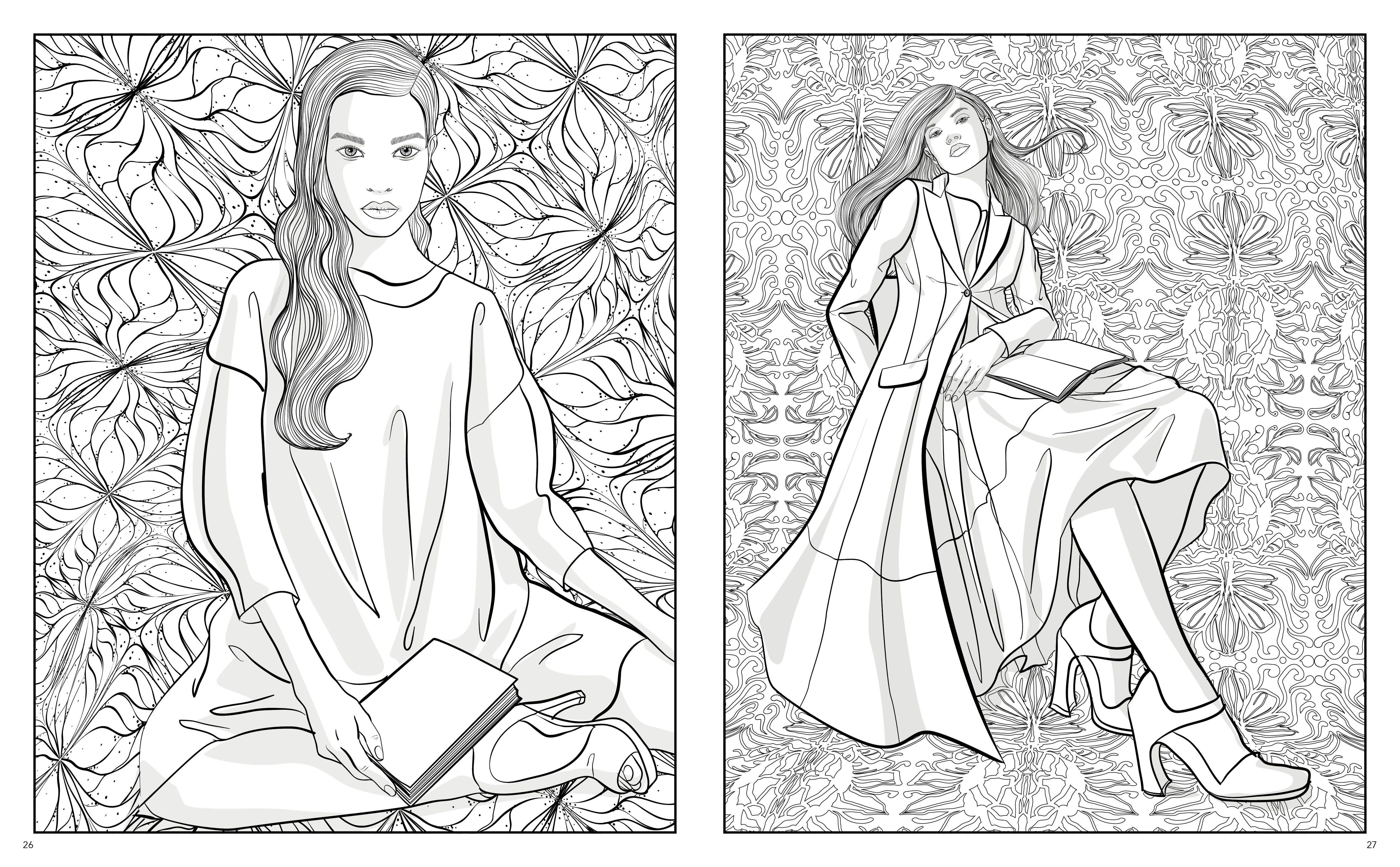 Beispielinhalt (Bild) Das Fashion Malbuch für Erwachsene