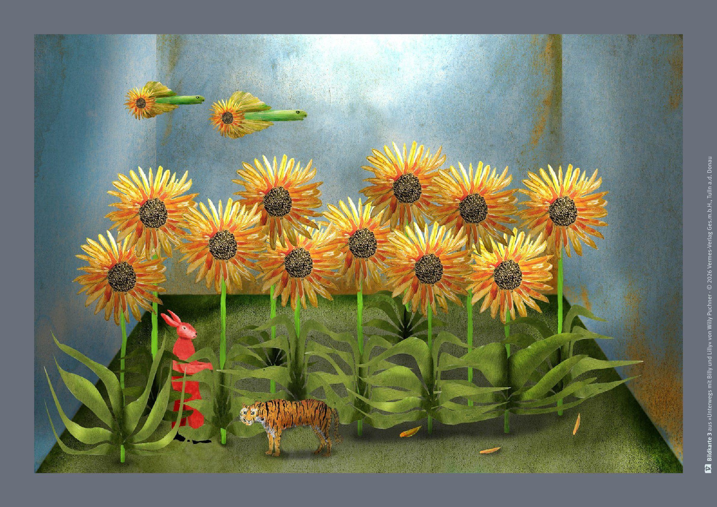 Beispielinhalt (Bild) Unterwegs mit Billy und Lilly. Kamishibai Bildkartenset